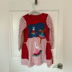 Mini Boden ballerina bunny Christmas dress 6/7y